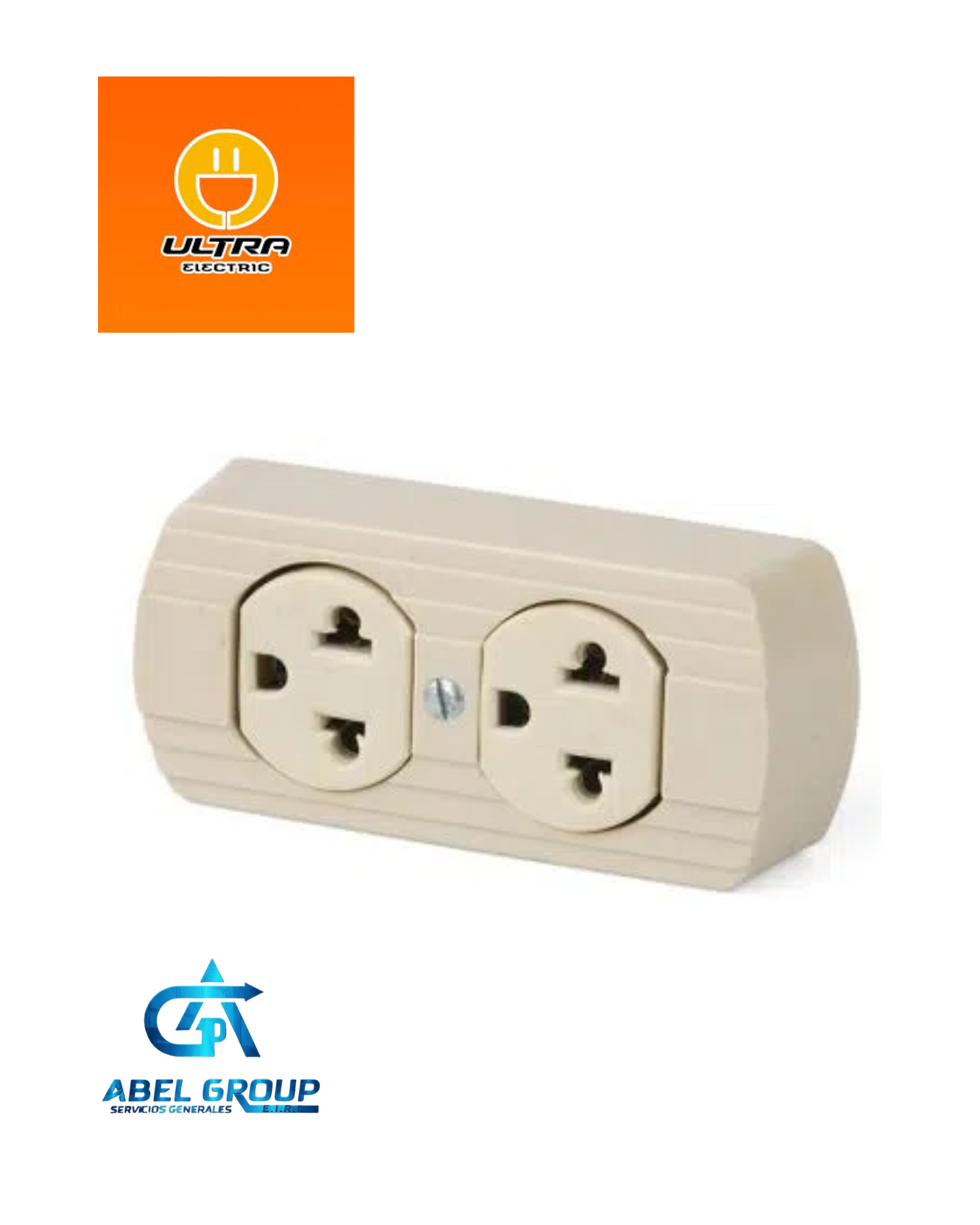 TOMACORRIENTE DOBLE CON TIERRA SOBREPONER-ULTRA ELECTRIC