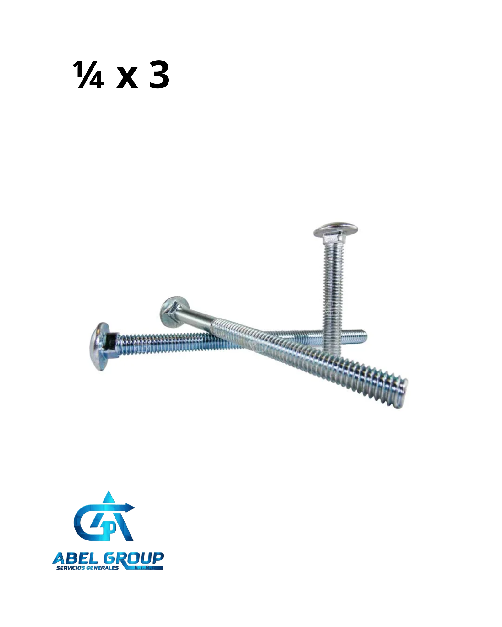 Perno coche 1/4" x 3"