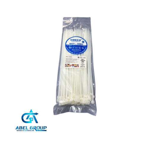 Precinto de seguridad 4.8 x 300mm blanco