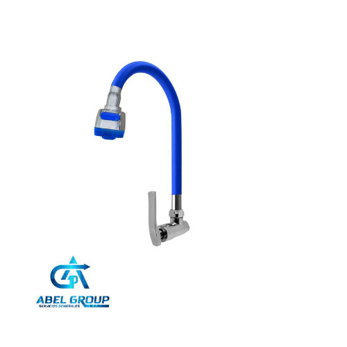 Caño flexible para cocina con forro azul