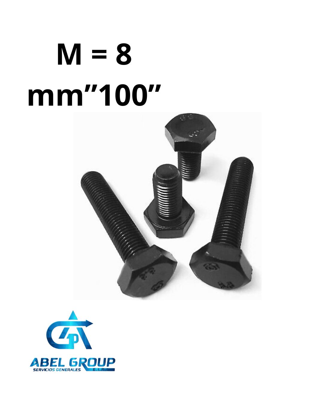 Perno M8x80 grado 8.8 negro