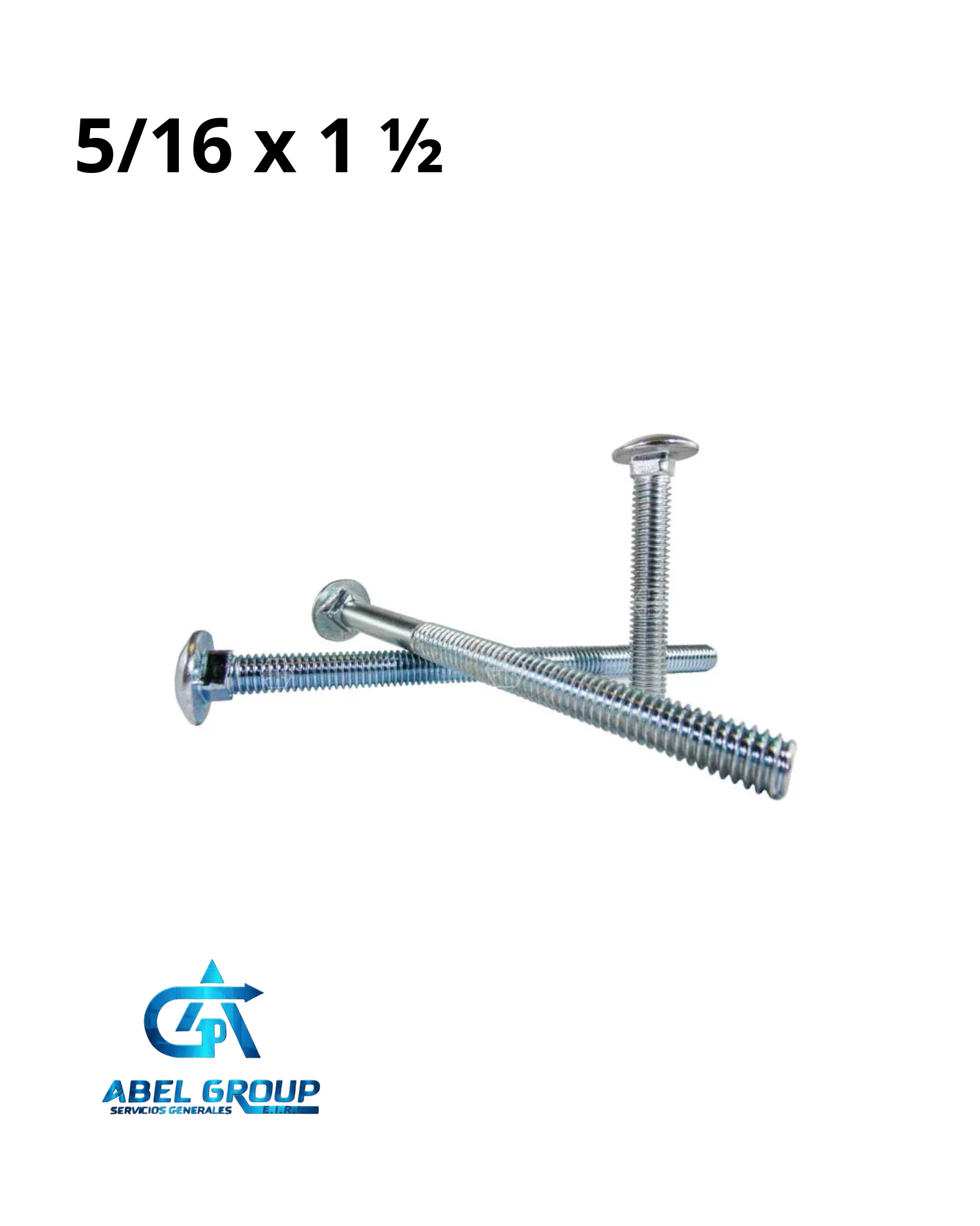 Perno coche 5/16" x 1 1/2"