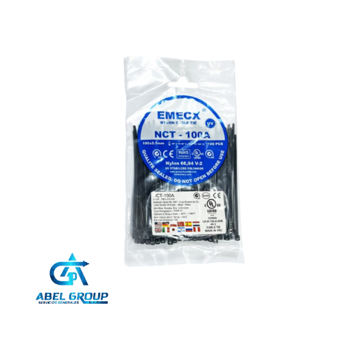 Precinto de seguridad 2.5 x 100mm negro