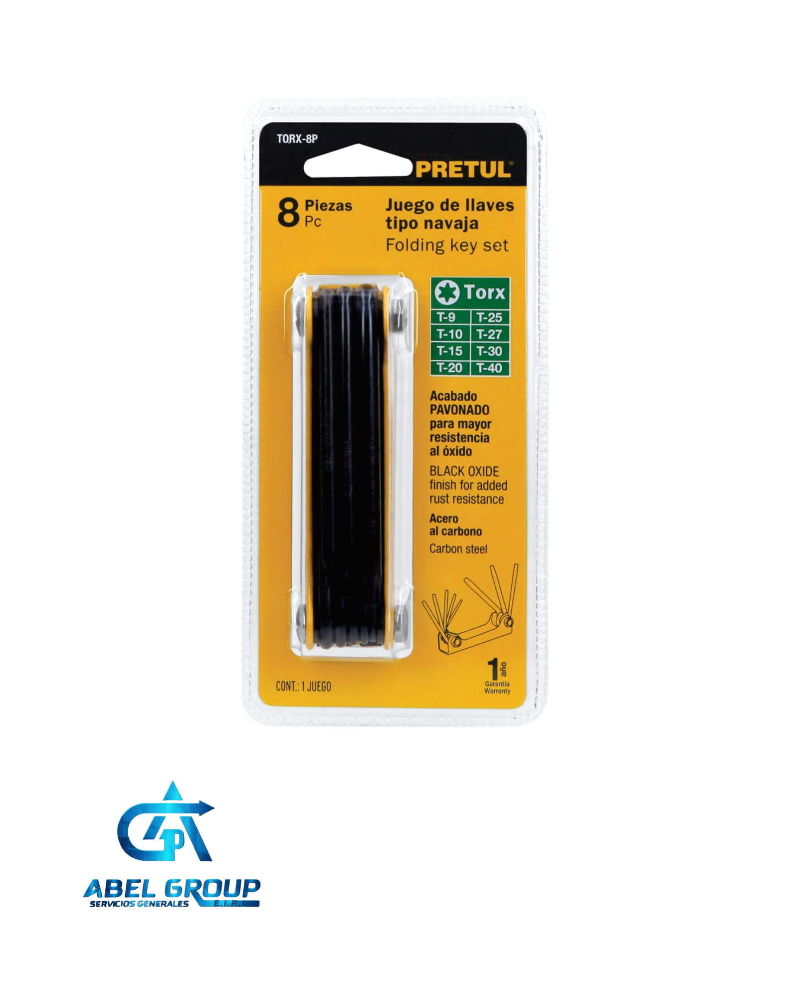 Juego de 8 llaves Torx tipo navaja - Pretul