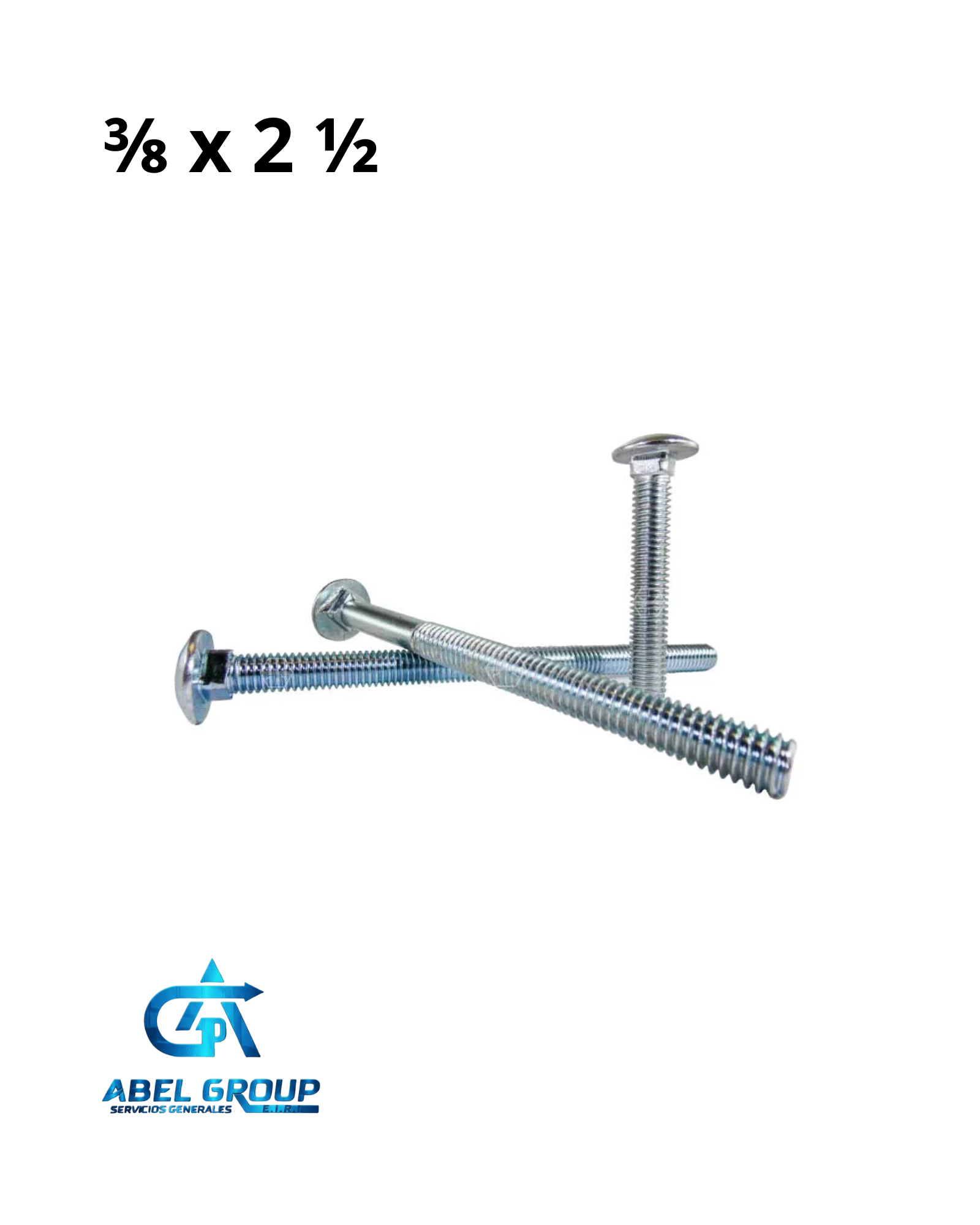 Perno coche 3/8" x 2 1/2"