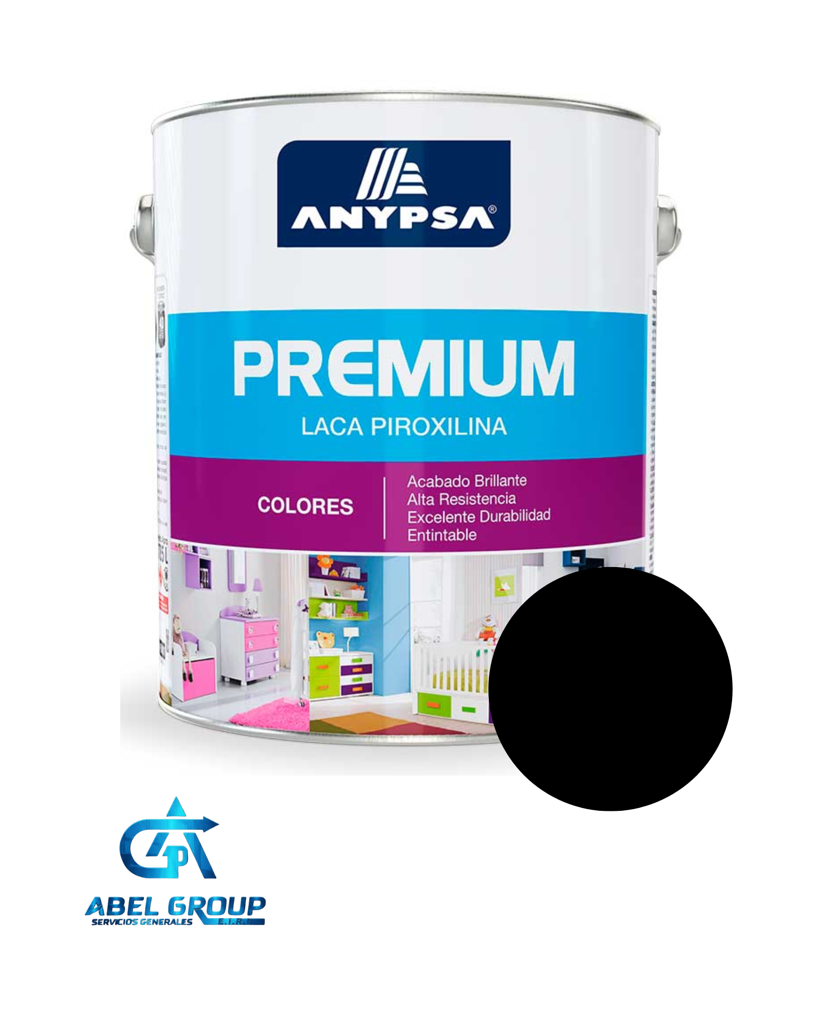 Laca Piroxilina Premium Negro Mate - ANYPSA