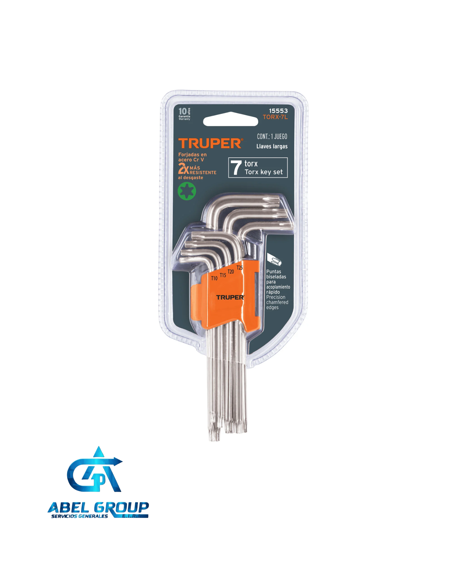 JUEGO DE 7 LLAVES TORX LARGAS CON ORGANIZADOR- TRUPER