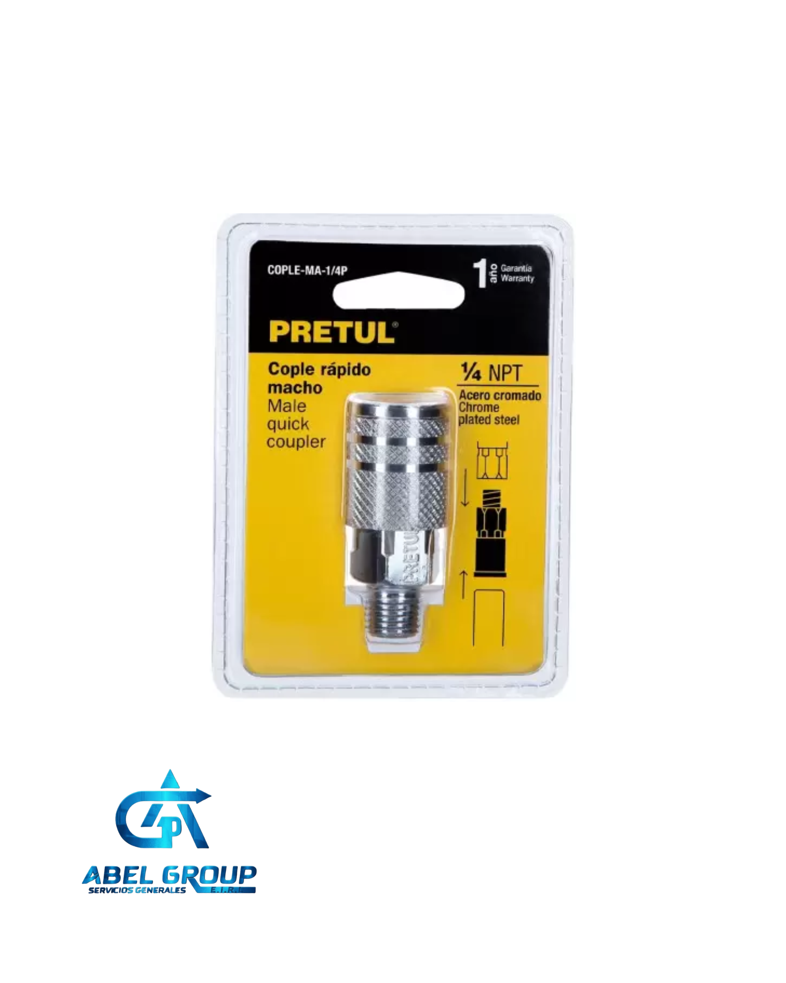 ACOPLE RAPIDO 1/4"NPT MACHO - PRETUL