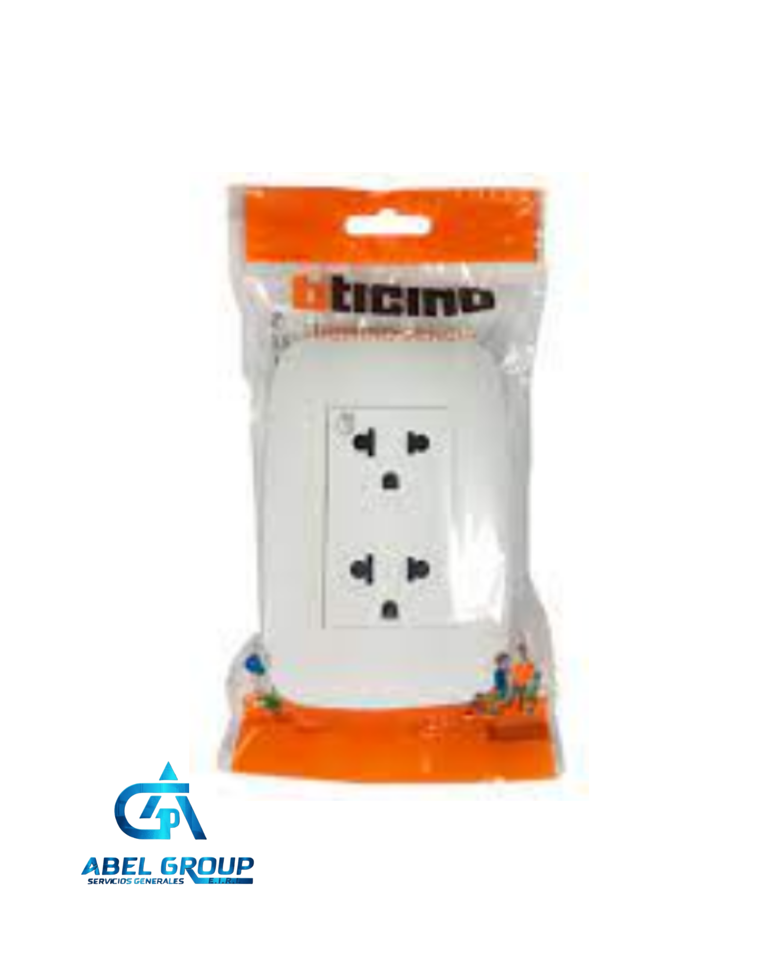 TOMACORRIENTE DOBLE P/ EMPOTRAR C/ TIERRA. BTICINO