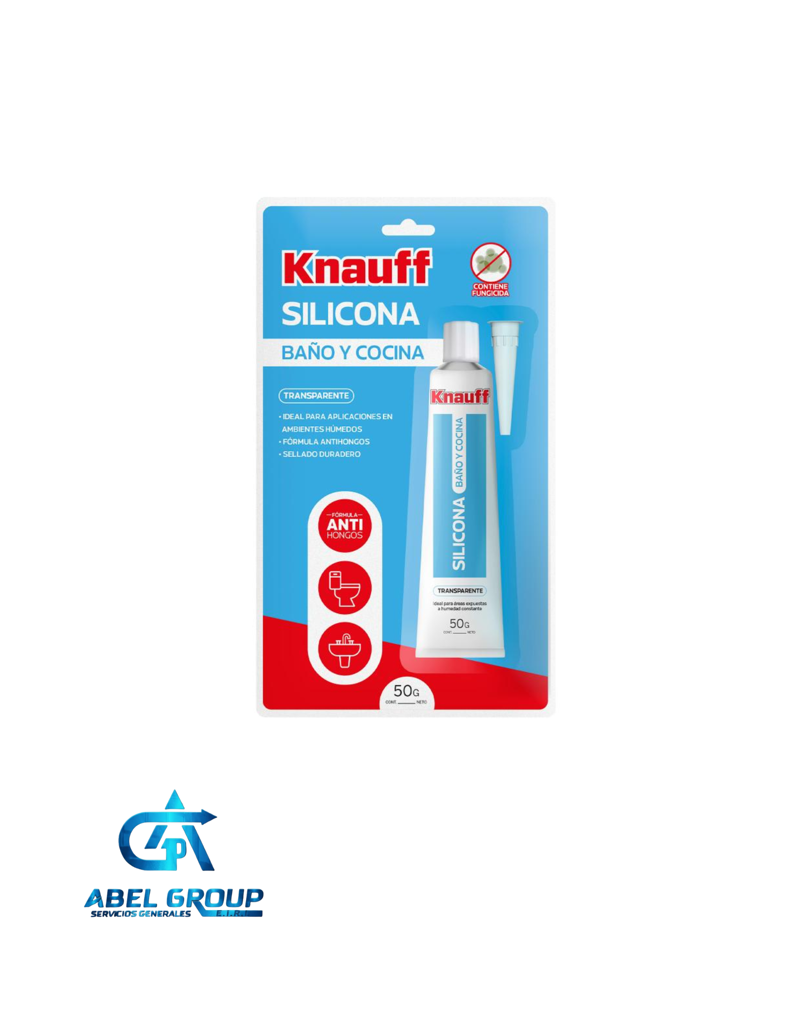 SILICONA ANTIHONGO BAÑO Y COCINA TRANSPARENTE 50GR KNAUF