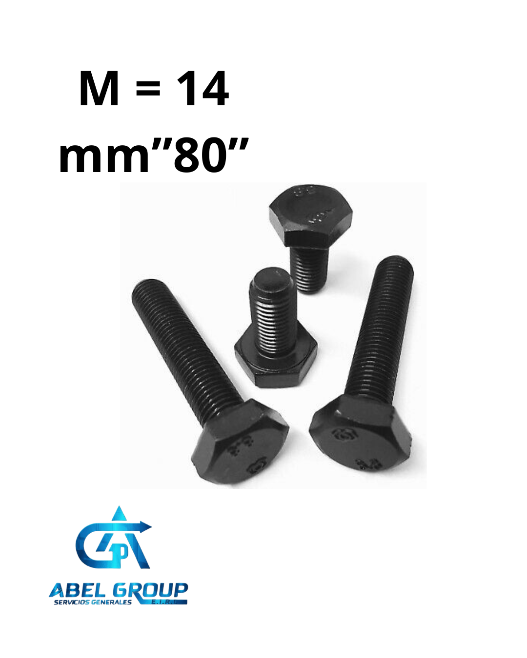 Perno M14x70 grado 8.8 negro