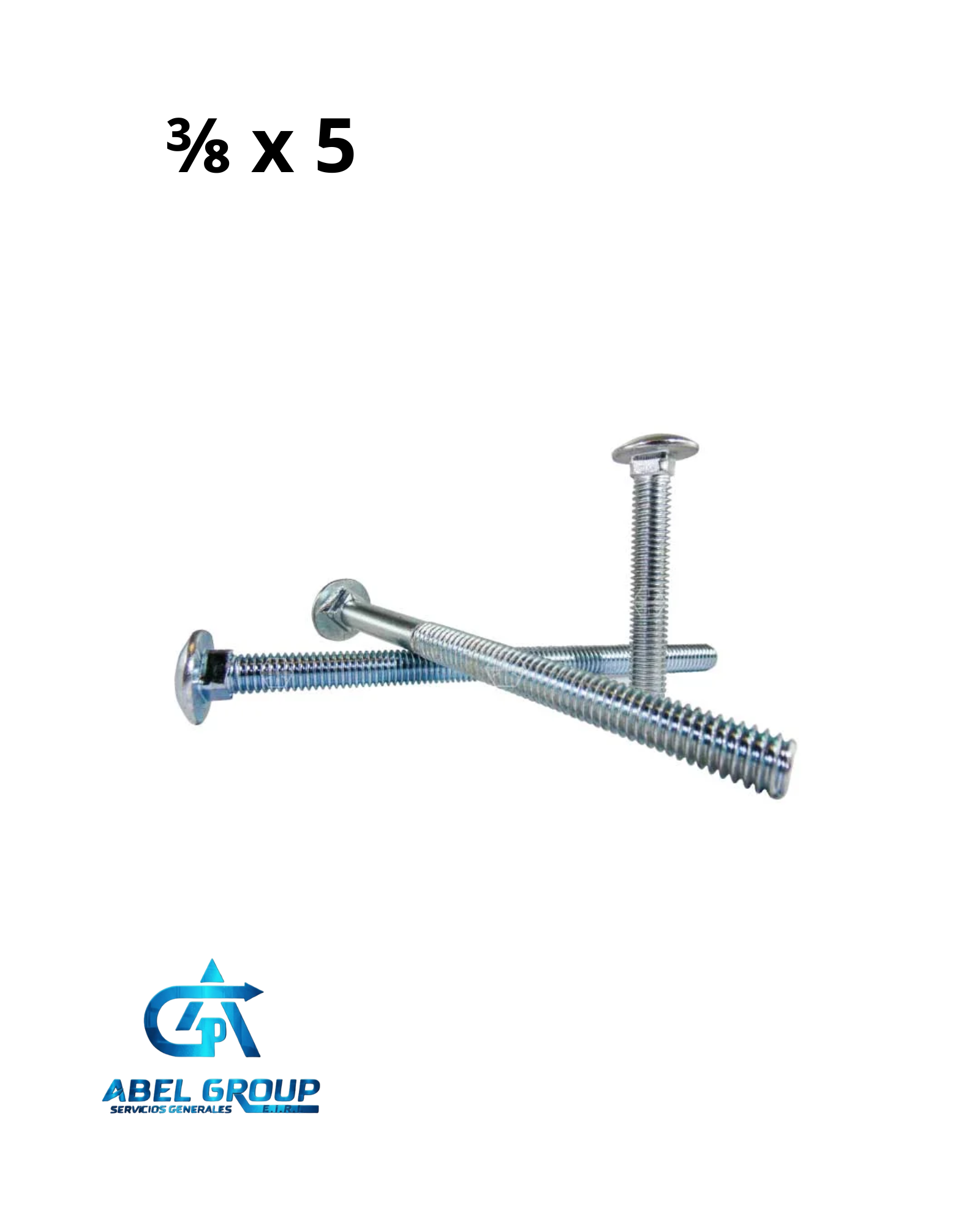 Perno coche 3/8" x 5"