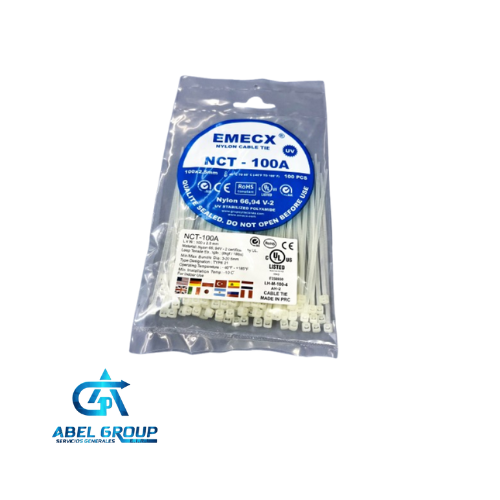 Precinto de seguridad 2.5 x 100mm blanco