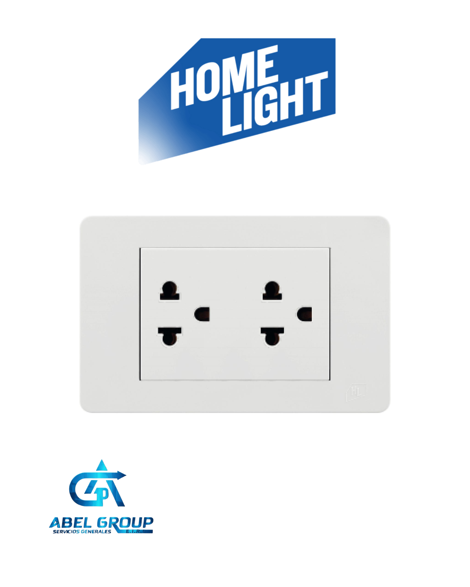 TOMACORRIENTE DOBLE C/TIERRA  BLANCO - HOME LIGHT