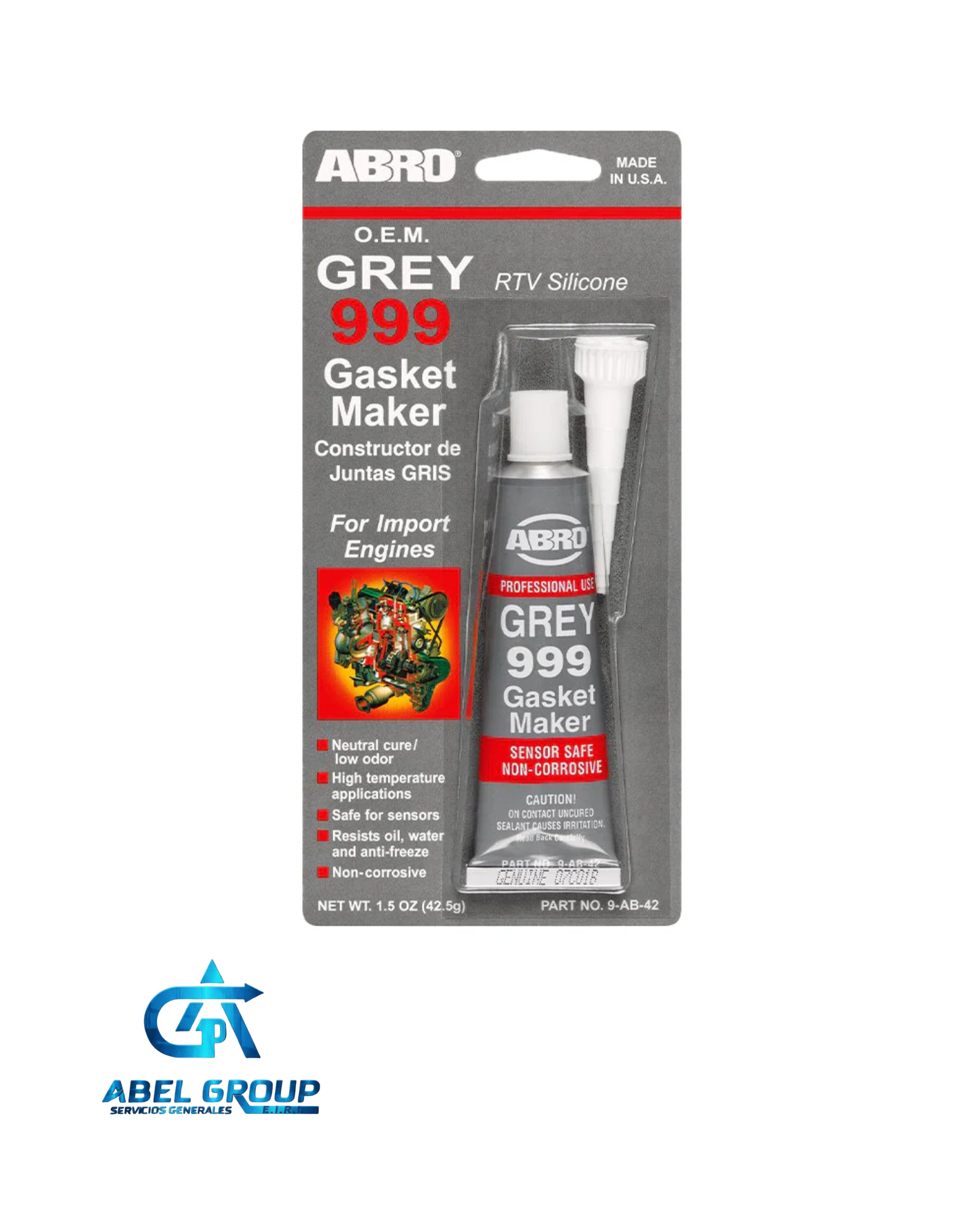 Silicona Gris 999 Blister 85G Abro