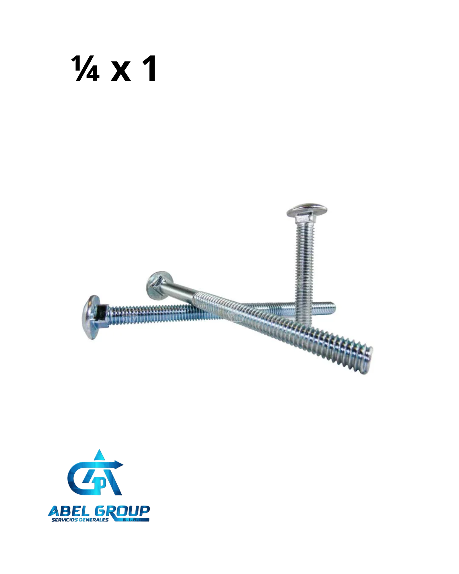 Perno coche 1/4" x 1"