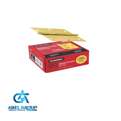 Bisagra 3 1/2" capuchina acero latonado