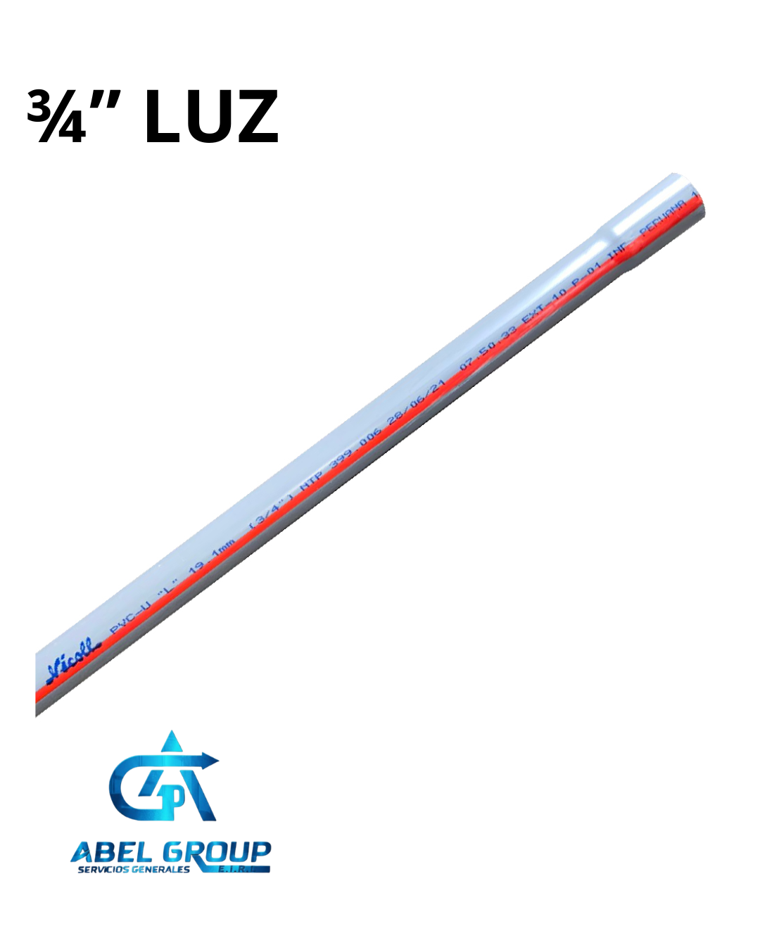Tubo 3/4" luz